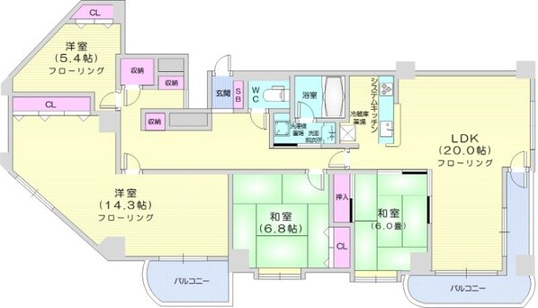 西線１４条駅 徒歩4分 8階の物件間取画像